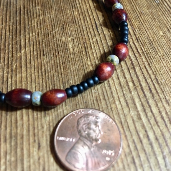 Men's 8 Inch Beaded Bracelet/Black/Wood Beaded Men's Bracelet, Handmade Bracelet - Picture 6 of 6